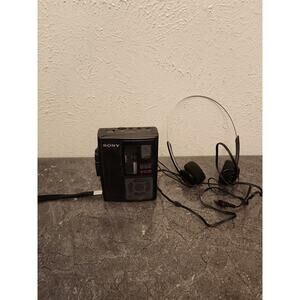 Sony TCM-S67V Stereo Cassette-Corder VOR, Pre-Owned ‎ W Matching Headphones